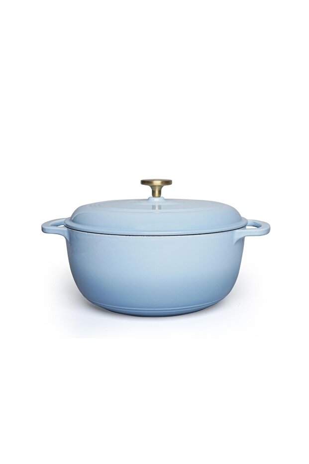6QT Enameled Cast Iron Dutch Oven. Non-Stick, Oven & Stovetop Safe - Light Cornflower Blue
