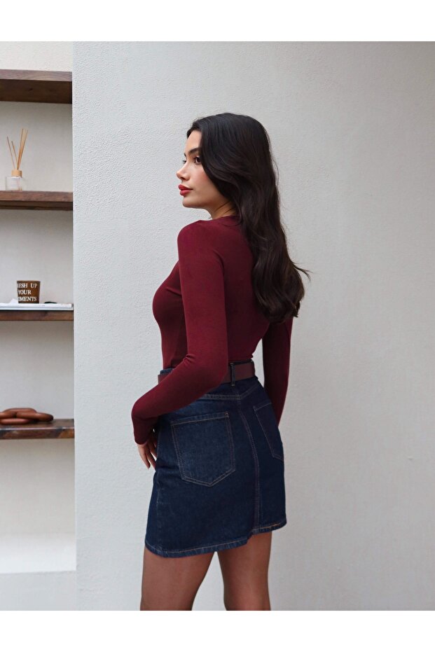 Uzun Kollu Basic Bluz - 5