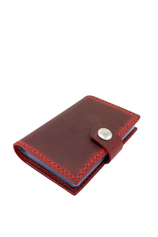 Genuine Leather Men's & Women's Card Holder Wallet - Transparent Pocket - Handmade