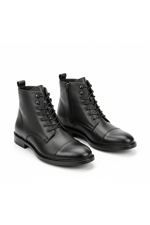 Genuine Leather Black Men's Casual Boots