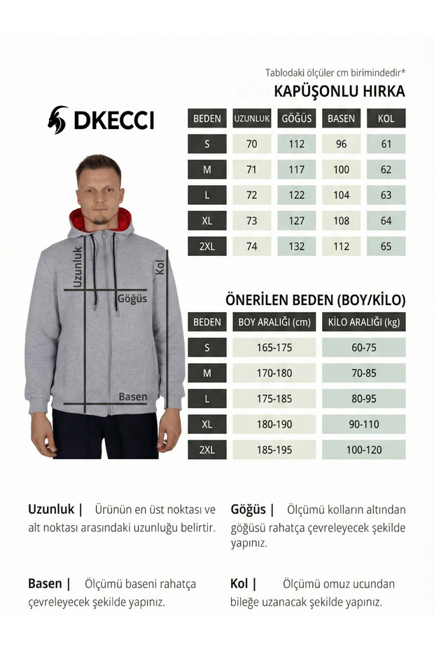Basic Kapüşonlu Hırka Unisex - 7