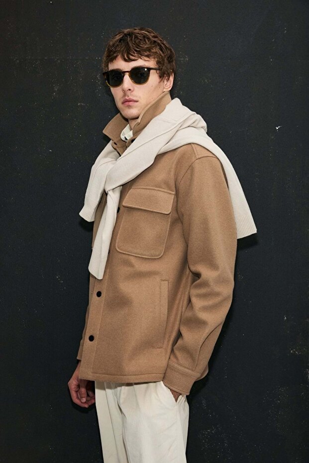 112120261 Andre Erkek Örme Ceket CAMEL - 4