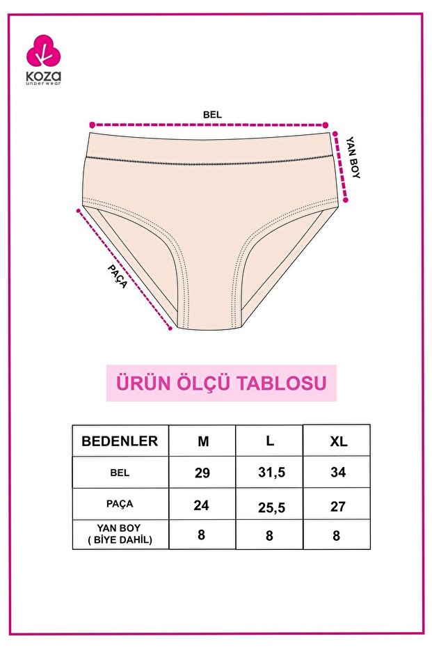 Kadın 5'li Biyeli Basic Külot - 6