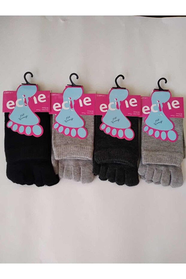 Bambu 4'lü Paket Parmaklı Çorap - 2