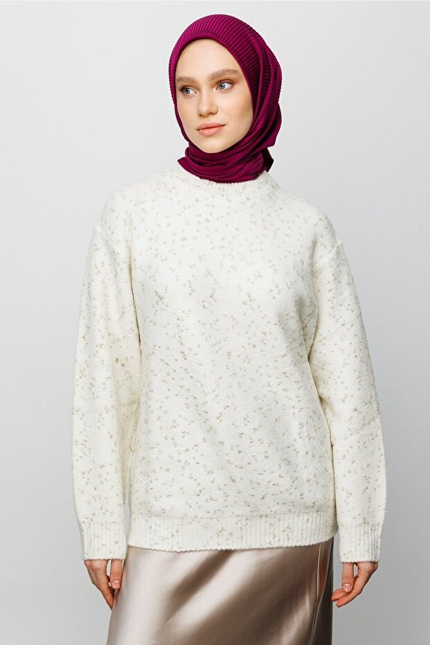 Eșarfă plisată cu prune - 5