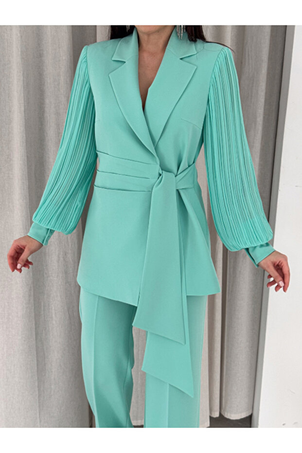 Chiffon Sleeve Two-Piece Set