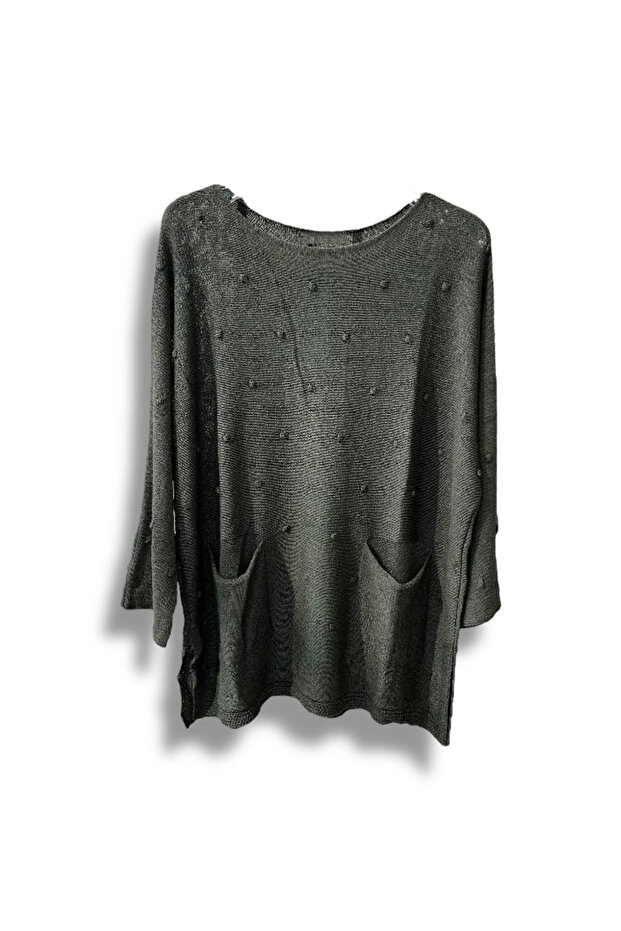 Mercerized Knitwear Women's Oversize Tunic - Size 38-52 Compatible Standard Size