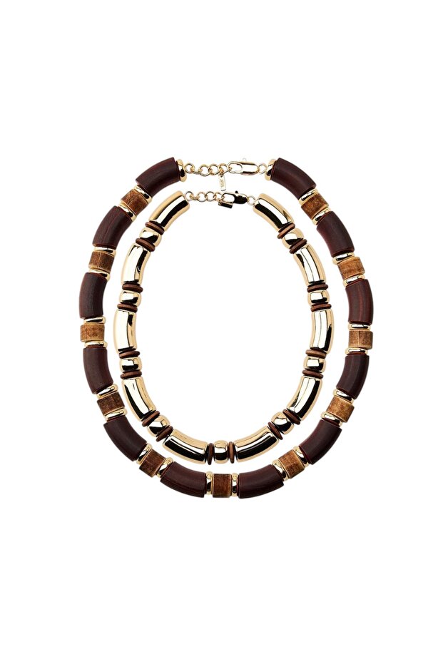 2’li Ahşap Kolye Seti - 2