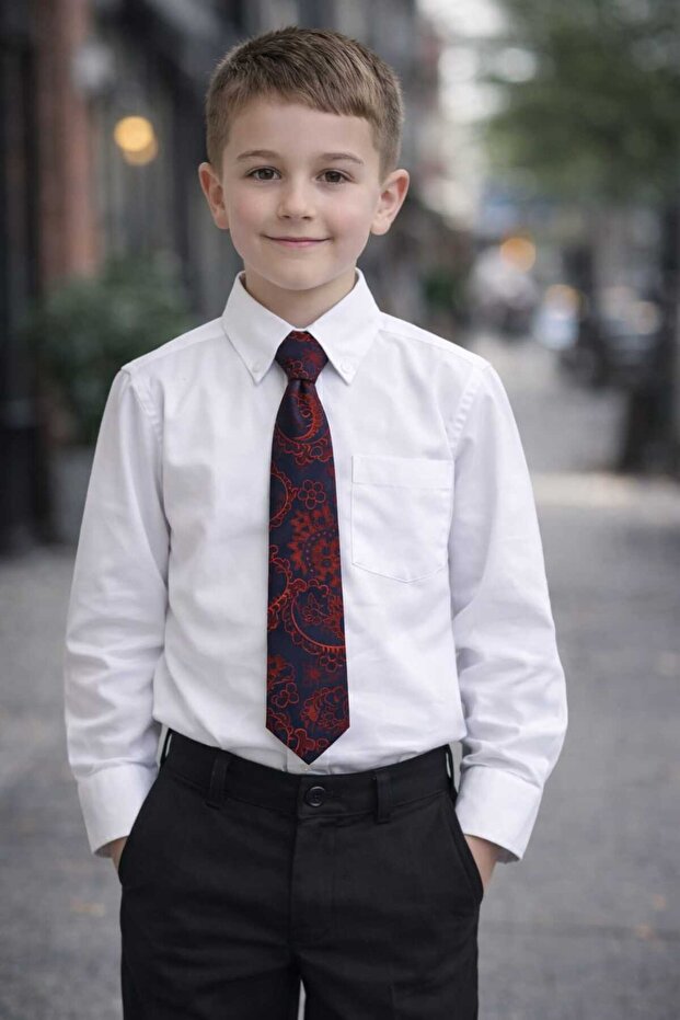 ربطة عنق للأولاد منقوشة بالزهور الكبيرة من Premium Collection