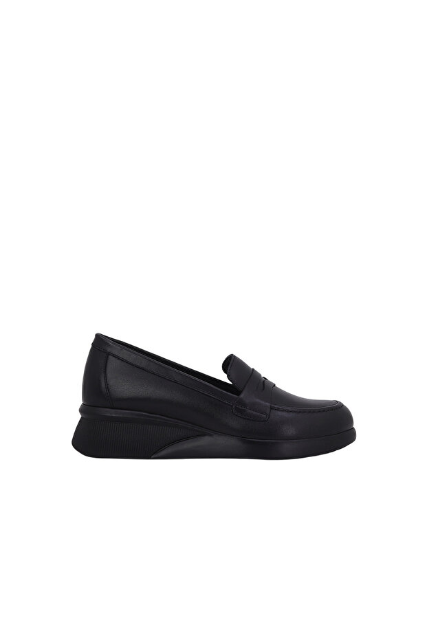 2630Z704 Genuine Leather Black Loafer Shoes
