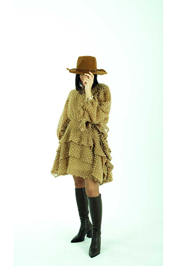 NOPELİ ELBİSE BEJ RENGİ - 2