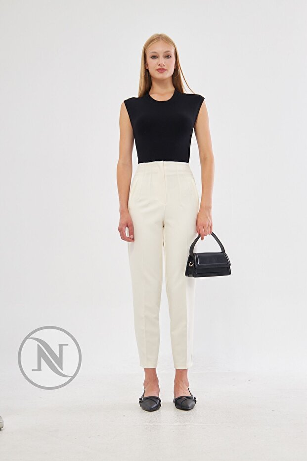 Flatolu Pantolon - Kemik(ÜRÜN BAŞKA FİRMA ETİKETİYLE YOLLANMAKTADIR) - 5