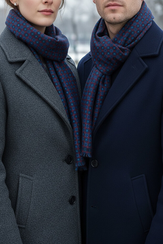 Yün İpek Baskılı Atkı - 1