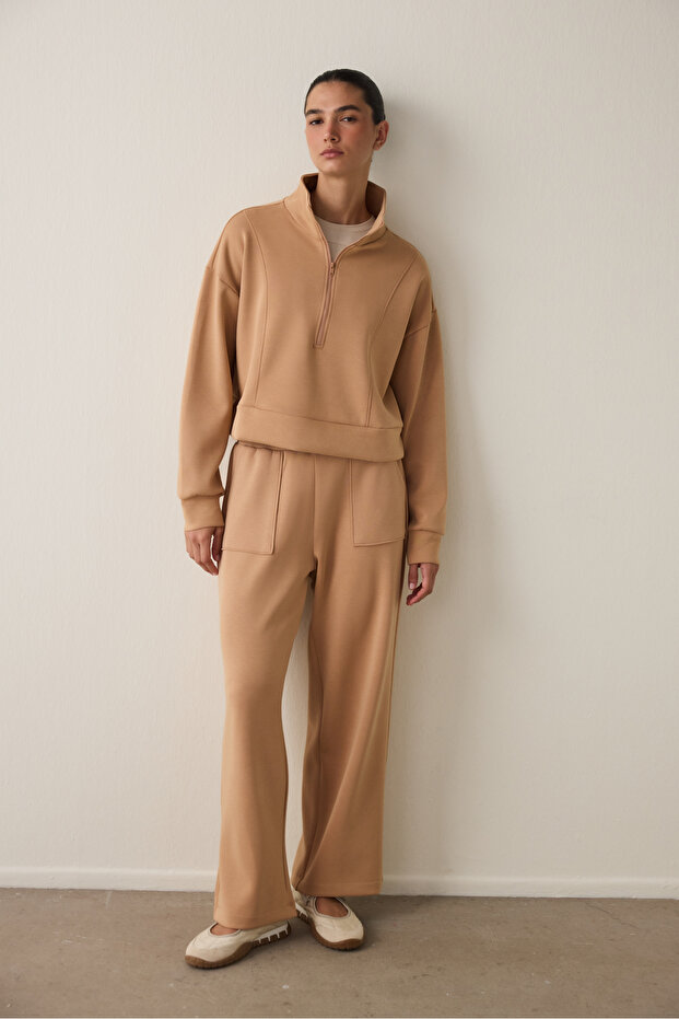 Silky Feel Half Zip Sweatshirt - 5