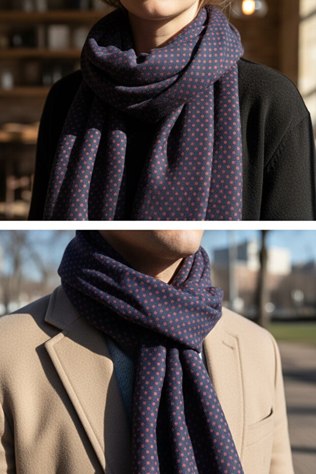 Yün İpek Baskılı Atkı - 4