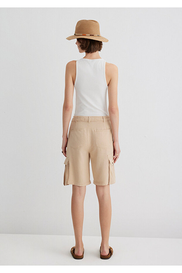 Bej Kargo Şort 1410233-87119 - 6
