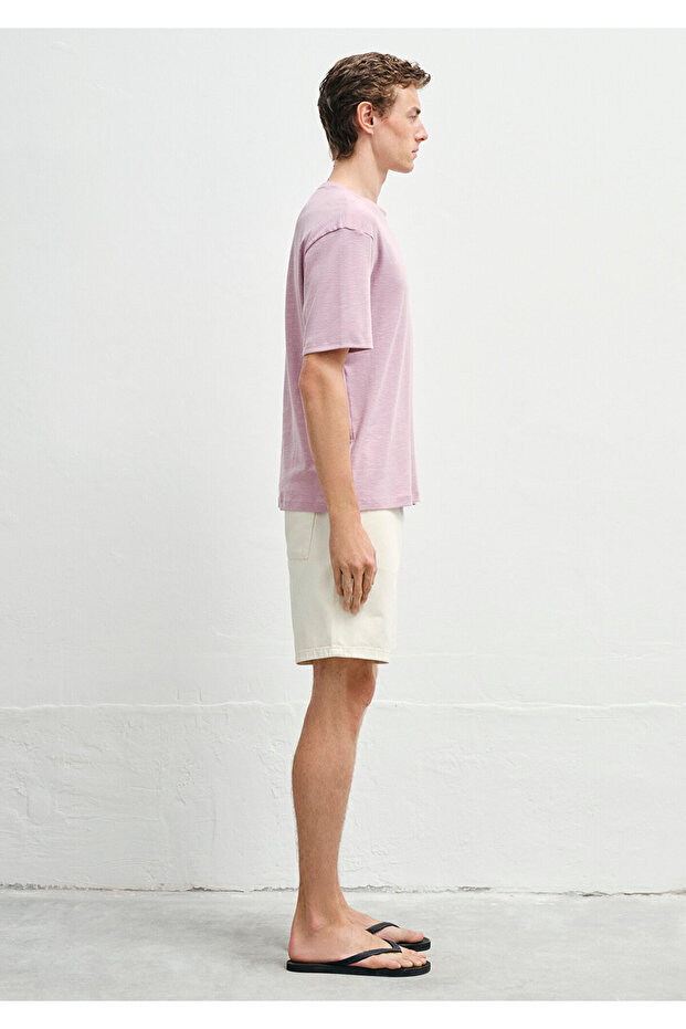 Pembe Basic Tişört Regular Fit / Normal Kesim 0612944-71068 - 4