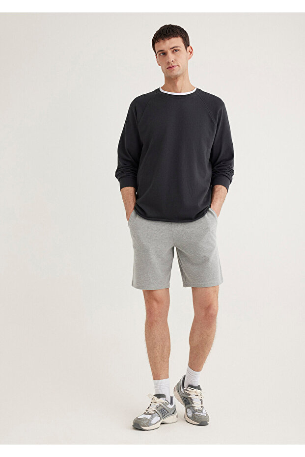 Gray Knitted Shorts 066694-33396 - 2
