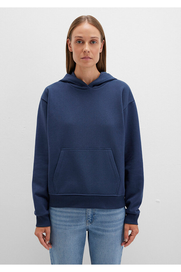 Kapüşonlu Lacivert Basic Sweatshirt 167299-70488 - 4