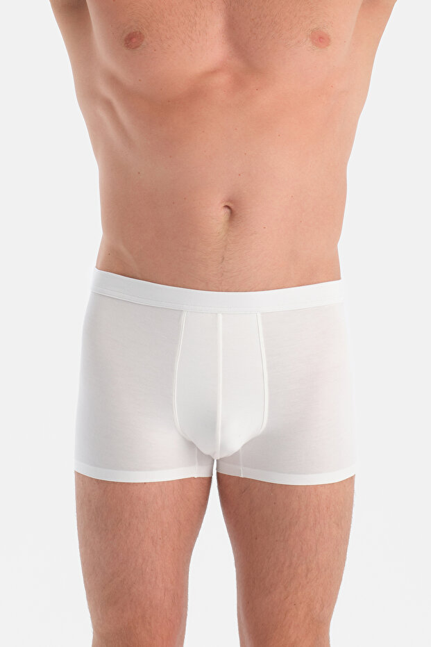 Beyaz Düz Micro Modal Boxer - 4