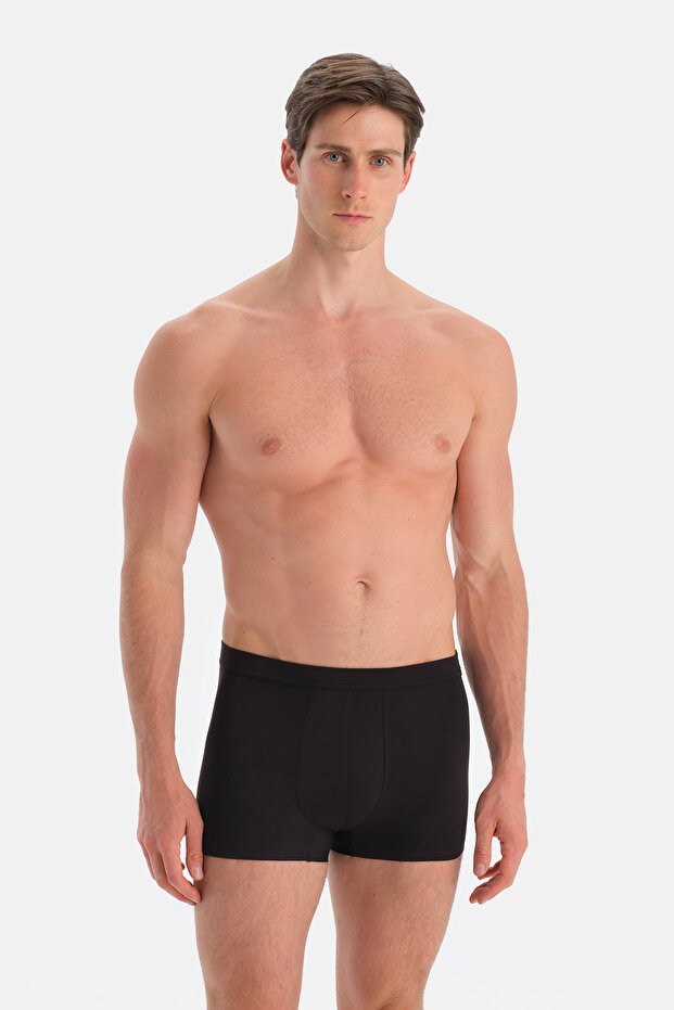 Siyah Düz Micro Modal Boxer - 3