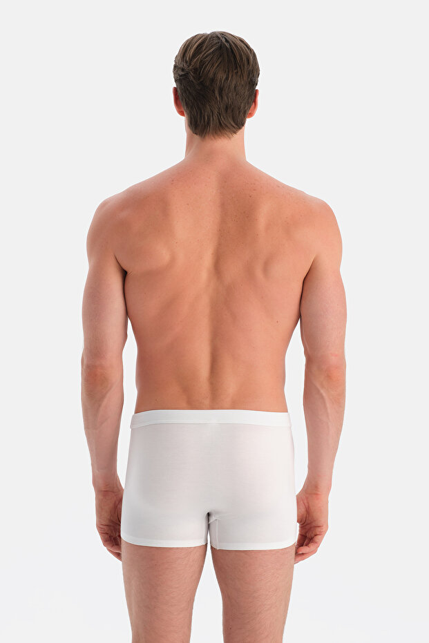 Beyaz Düz Micro Modal Boxer - 2