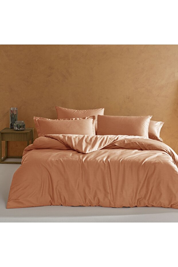 Mix&Match Cotton Satin Single Satin Duvet Cover Orange