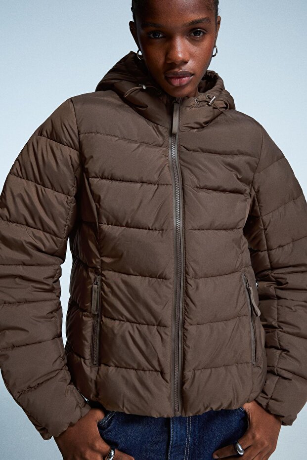 İnce kapitone su geçirmez ceket - 4