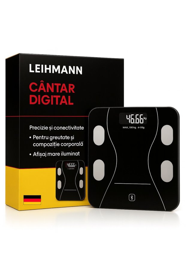 Cantar corporal cu ecran digital inteligent si aplicatie Smart