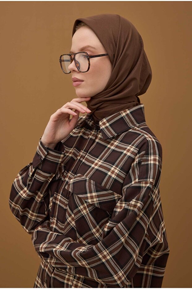 Soft Kraş Eşarp Kahve - 2