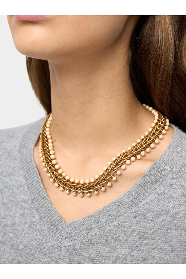 Mineli Örme Efektli Kolye - 1