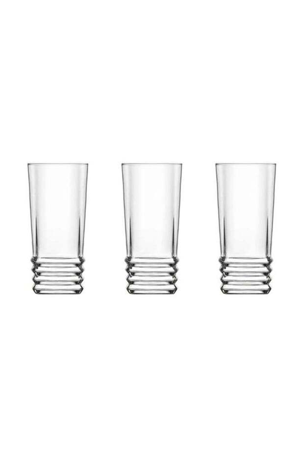 3-Piece Elegan Long Drink Glass Set Clear 335ml