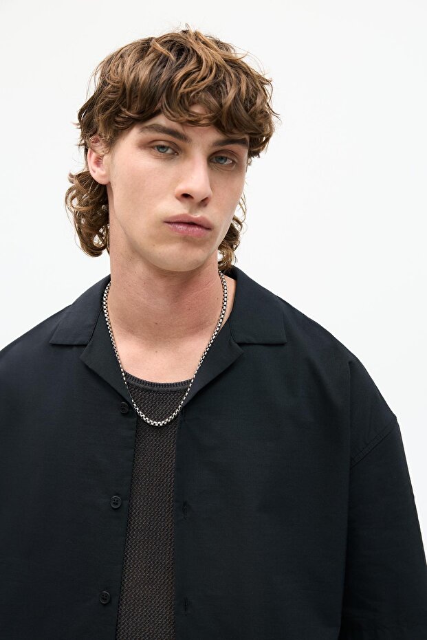 Kısa kollu poplin gömlek - 5