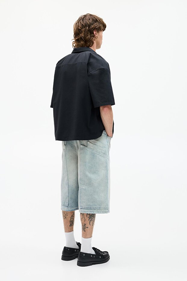 Kısa kollu poplin gömlek - 4