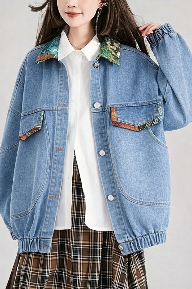 Oversize Denim Ceket - 5