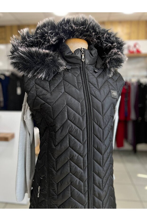 Siyah Kapitone Şişme Yelek - 3