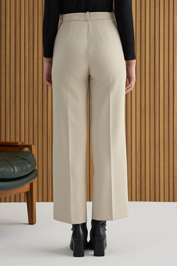 Ekru Dokuma Pantolon - 6