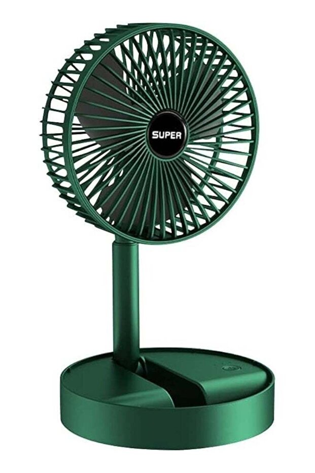 Portable Folding Fan, Rechargeable Standing Pedestal USB Fan, 3 Speeds, 3000mAh Battery Operate