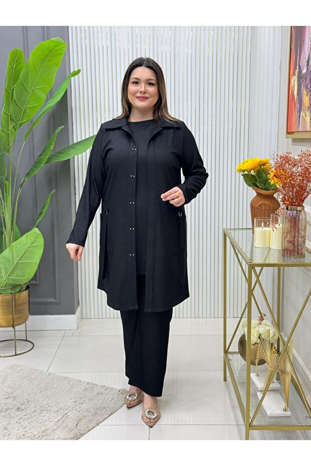 Oslo Örme Kumaş Üçlü Takım - 1