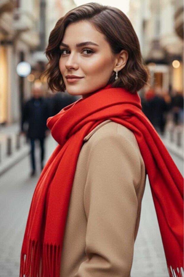 Women's Soft Textured Four Seasons Wearable Vegan Pashmina Shawl Scarf