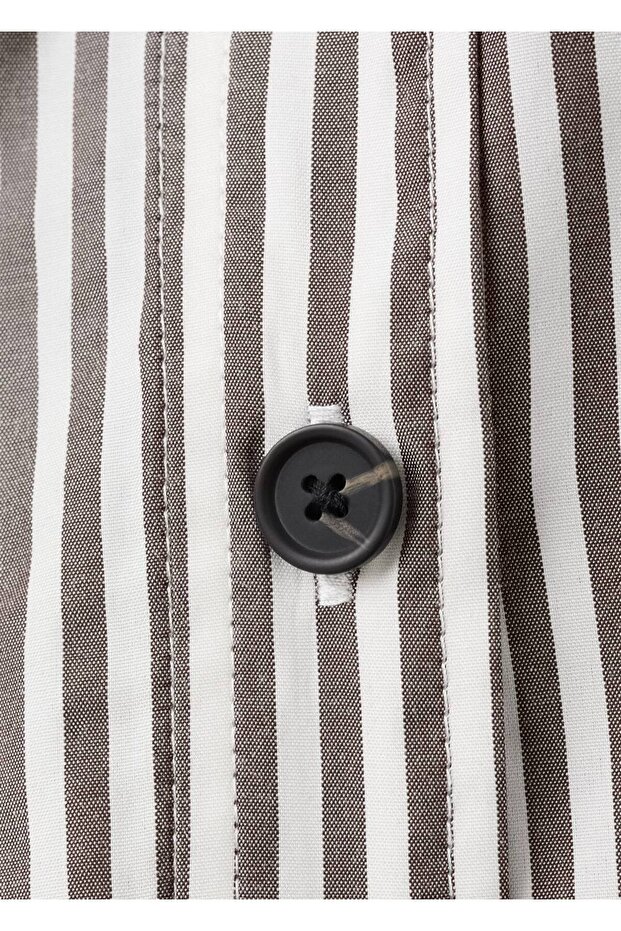 Çizgili crop gömlek - 6