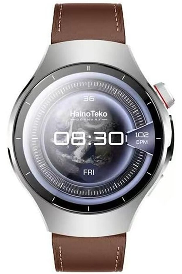 RW-75 Waterproof Smart Watch with AMOLED Curved Display 3 Set Straps and in Built Torch