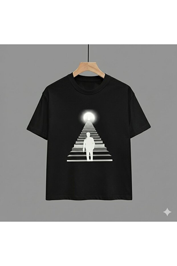 Stairway to Heaven Printed Unisex Oversized T-Shirt