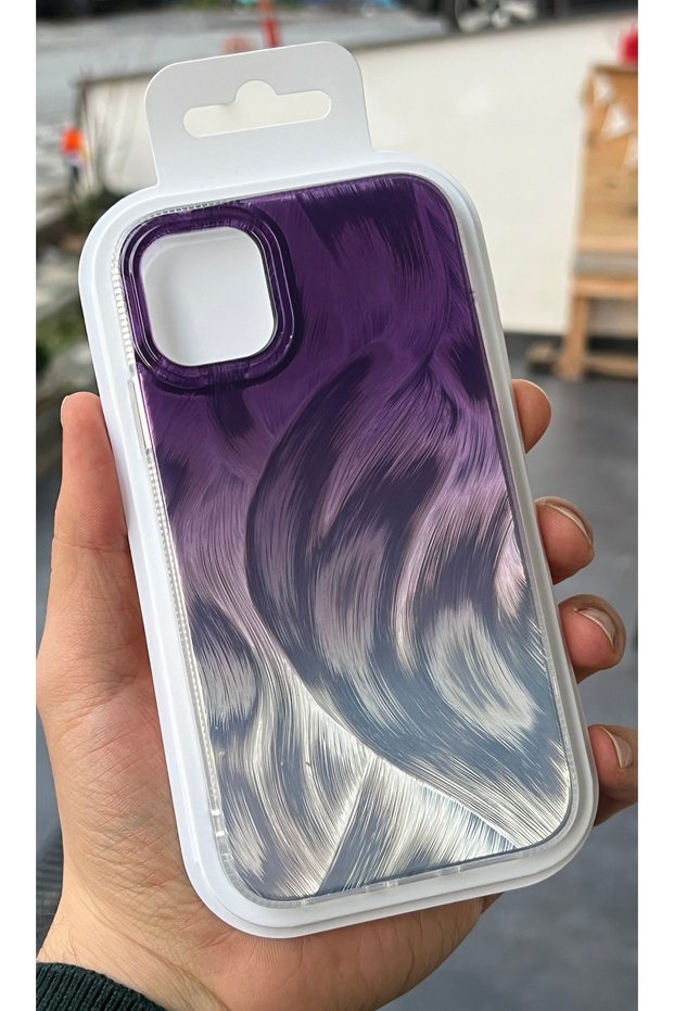 iPhone 11 Compatible | Feather Pink Wave Pattern Phone Case – Shiny Textured, Shock-Absorbing Cover — Color: