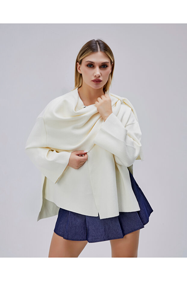 Şal Detaylı Ceket - 3