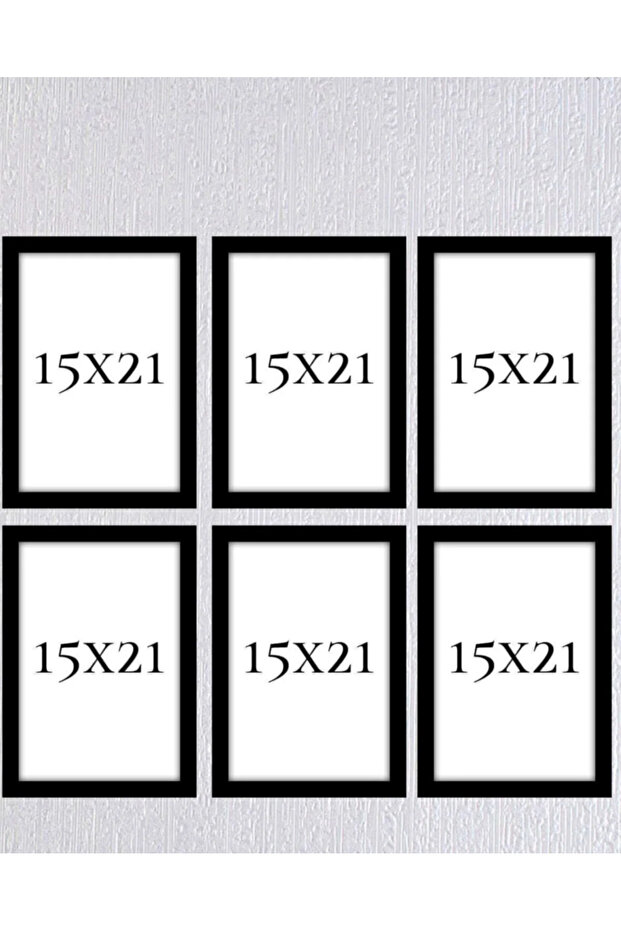 مجموعة إطارات 6 قطع مقاس 15x21 باللون الأسود جاهزة التركيب