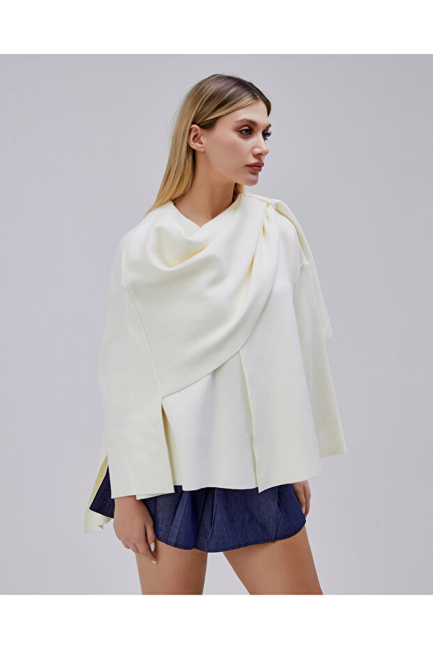 Şal Detaylı Ceket - 4