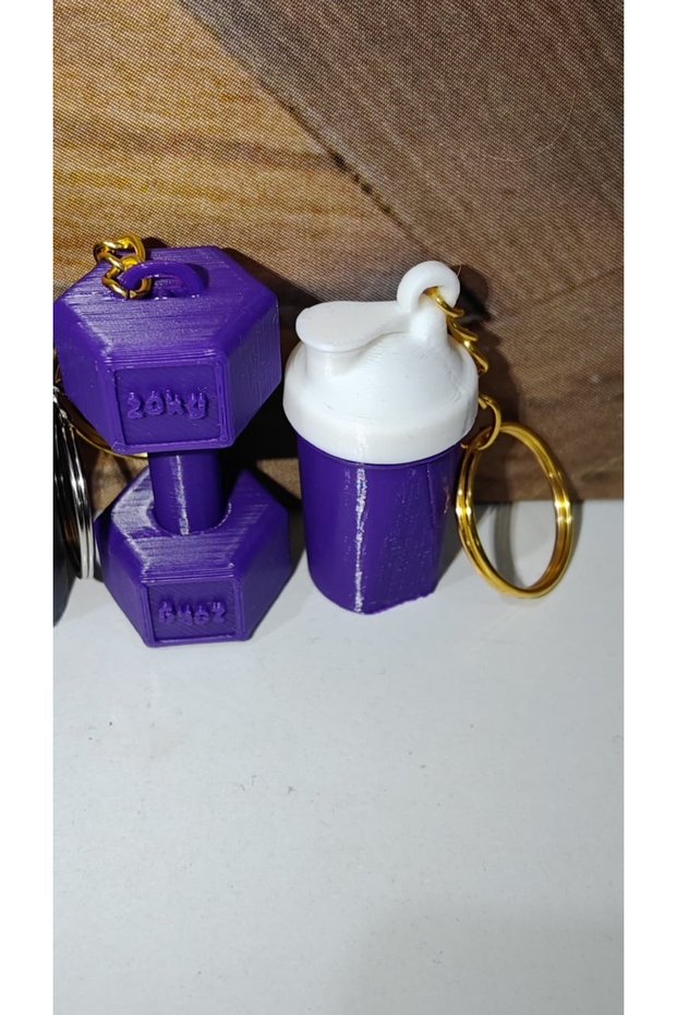 Set of 10 Sports-Themed Dumbbell & Shaker Keychains That Make Sound When Shaken / Bag Ornament