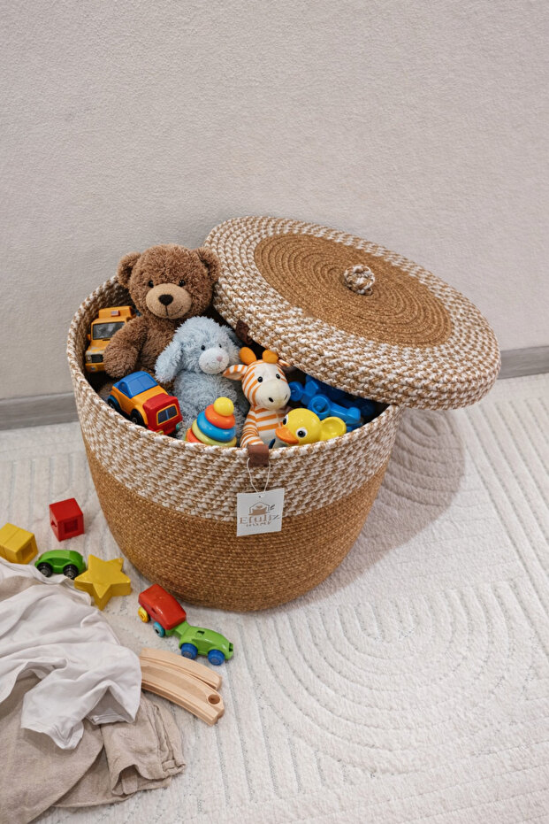 Jute Wicker Basket Bathroom Towel Laundry Dirty Basket Hand Touchable Kitchen Flower Pot Toy Organizer Basket