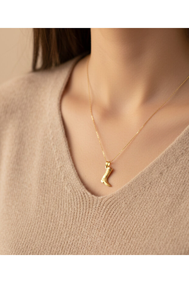 Trend Minimal Bot Çize Kolye - 1